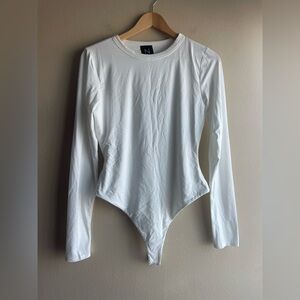 New Naked Wardrobe Women White Bodysuit Size XL